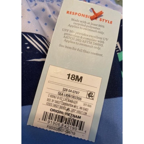 NWT Cat And Jack Boys Swim Trunks Size 18m - Picture 9 of 9